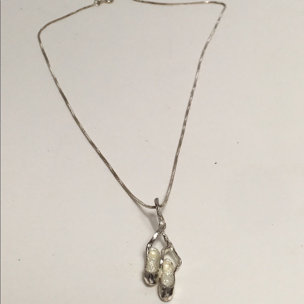 Sterling Ballet Shoes Pendant and Chain